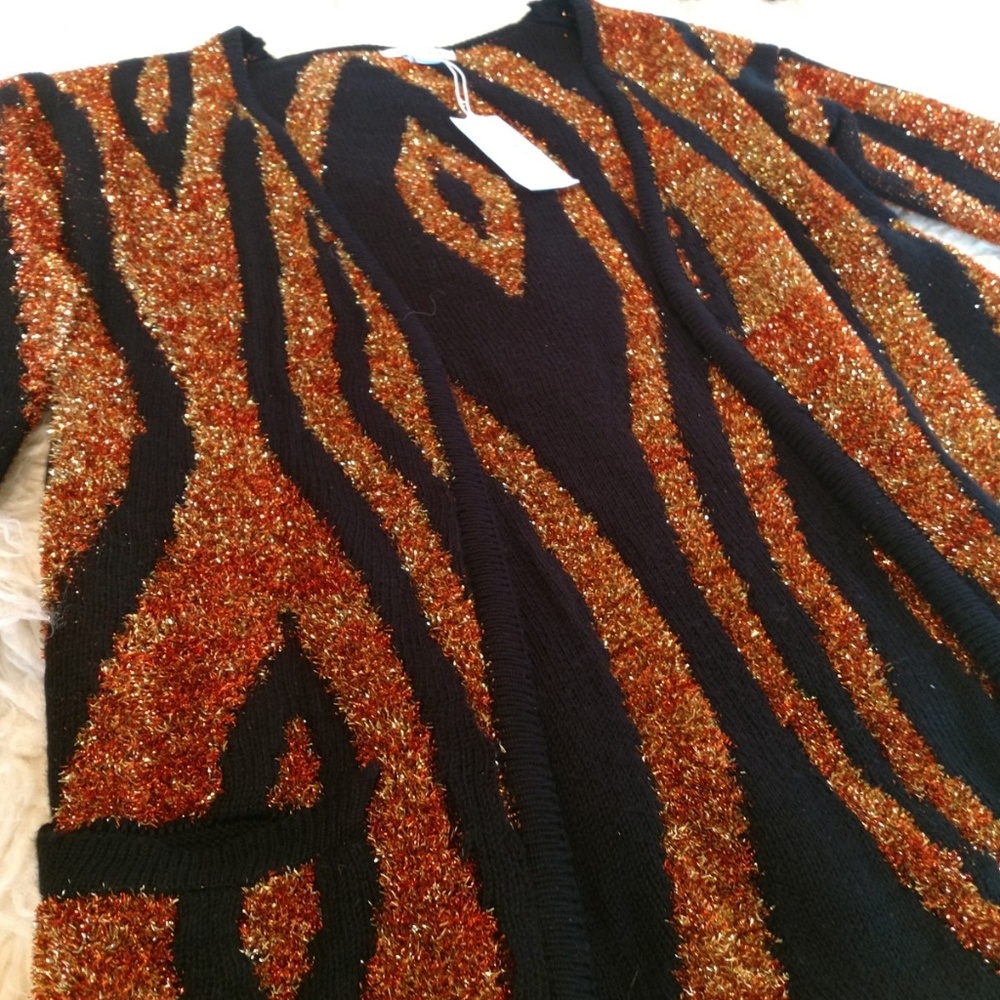 Glamorous Tiger Lurex Coat